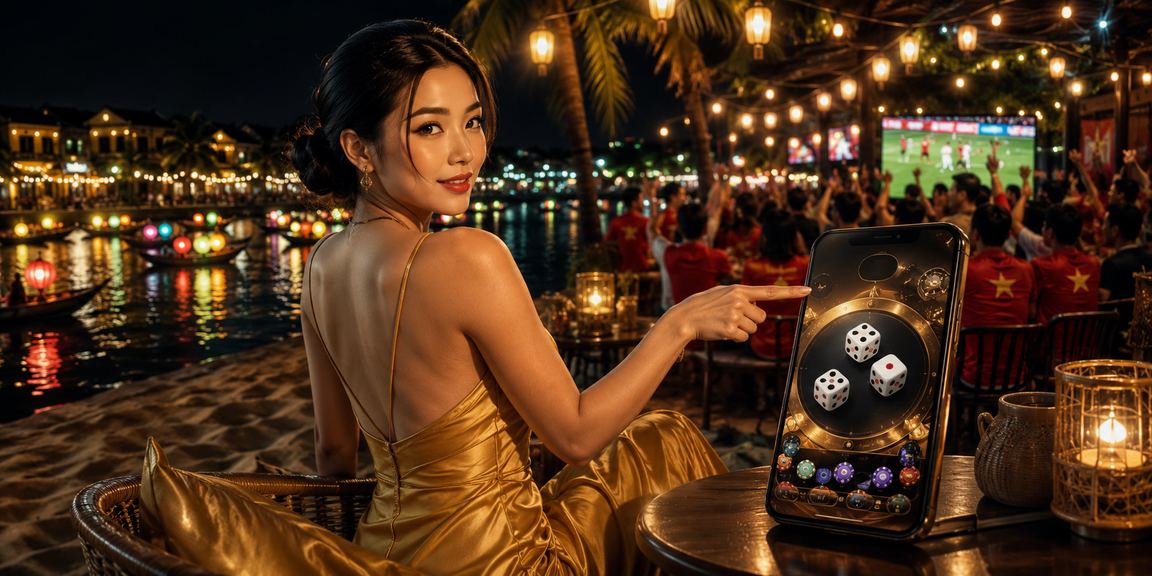 Người dùng tại Hội An xem điều khoản trò chơi và tài khoản trực tuyến